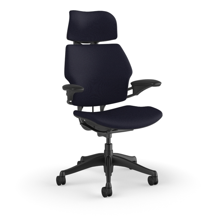 Freedom Headrest Polished Aluminum Fabric Oxygen Black