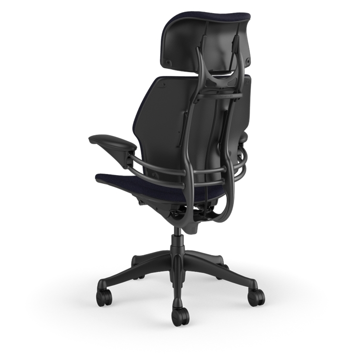 Freedom Headrest Polished Aluminum Fabric Oxygen Black
