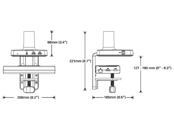 M/Connect™ 2 Docking Station: Dimension Sheet