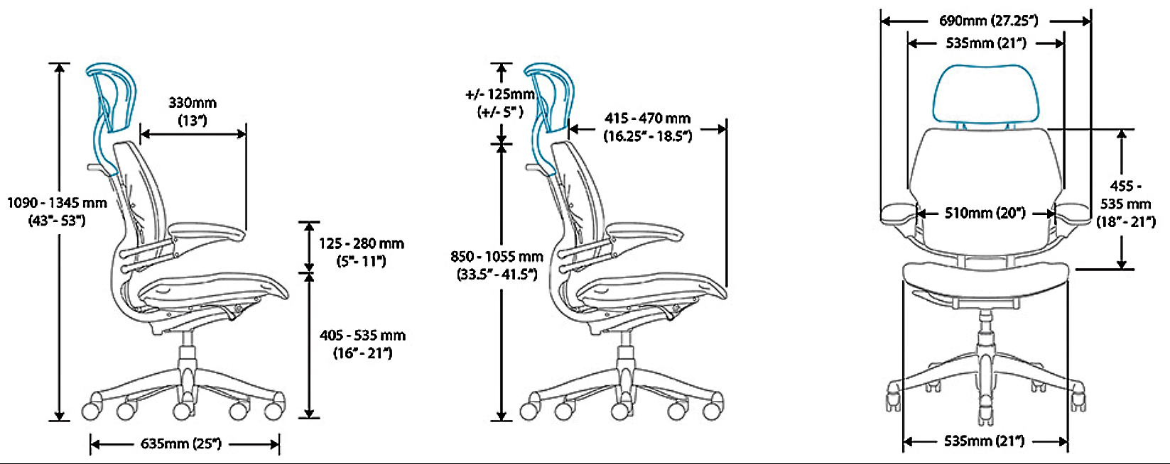 Freedom Freedom Task Chair Dimention