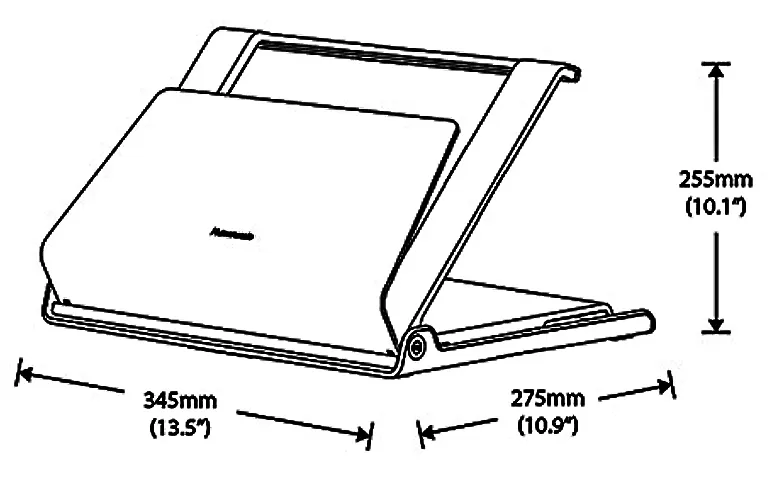 Humanscale L6 Laptop Holder Upto 3.8kg - Dimensions Humanscale L6 Laptop Holder Upto 3.8kg - Dimensions