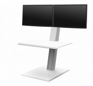 Humanscale QuickStand Eco-Dual Monitor-Cross Bar-White