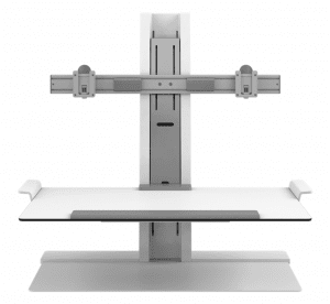 Humanscale QuickStand for Dual wide Crossbar in White Height-Adjustable Workstation