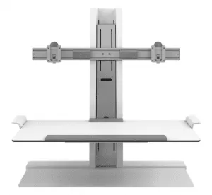 Humanscale QuickStand for Dual wide Crossbar in White Height-Adjustable Workstation