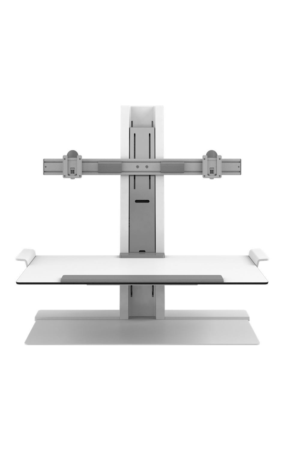 Humanscale QuickStand for Dual wide Crossbar in White Height-Adjustable Workstation Humanscale QuickStand for Dual wide Crossbar in White Height-Adjustable Workstation