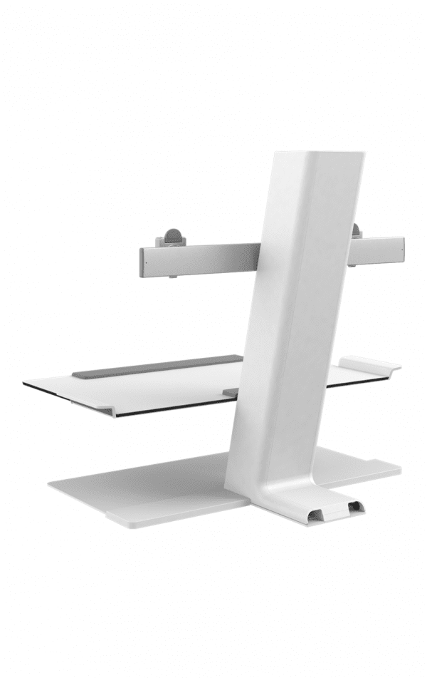 Humanscale QuickStand for Dual wide Crossbar in White • Adjustable Monitor Height