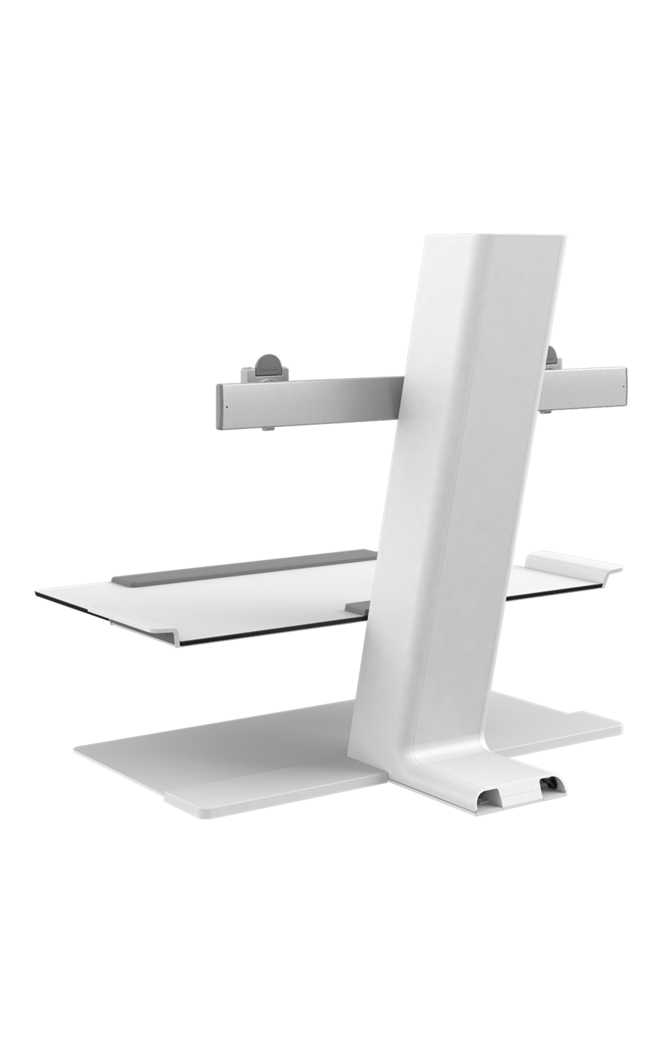 Humanscale QuickStand for Dual wide Crossbar in White • Adjustable Monitor Height Humanscale QuickStand for Dual wide Crossbar in White • Adjustable Monitor Height