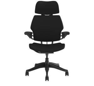 Humanscale Freedom Headrest Chair: Graphite Frame, Black Fabric, Hard Casters