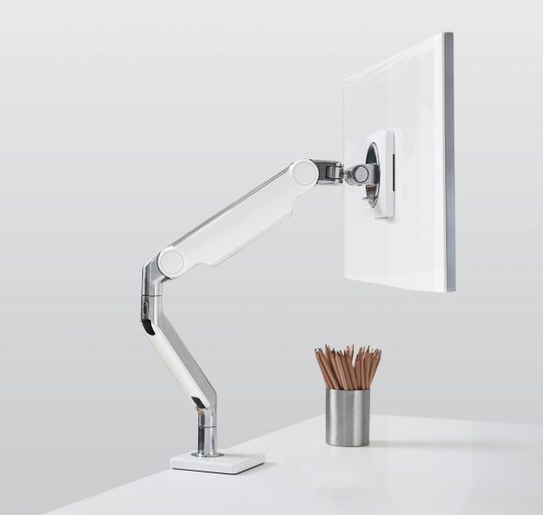 Humanscale Monitor Arm: M2.1 Single Clamp Mount Upto 7 Kg with White Trim