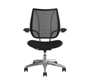 Freedom Task Chair Polished Aluminium Black Fabric