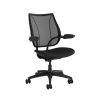 Liberty Task Chair Black Frame Black Fabric Side View