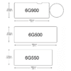 Humanscale 6G500 Underdesk Adjustable Keyboard Tray Dimensions sheet