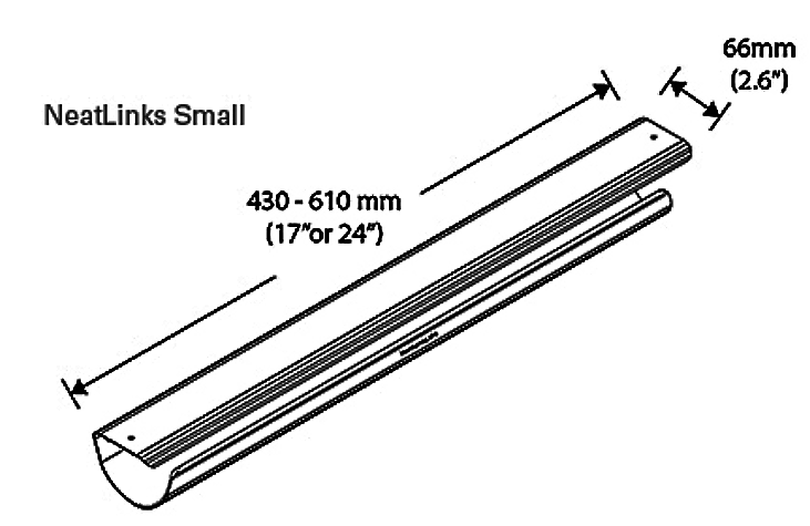 NeatLinks Cable Management Tray In Grey - Diameter 17 Inch - Dimensions NeatLinks Cable Management Tray In Grey - Diameter 17 Inch - Dimensions
