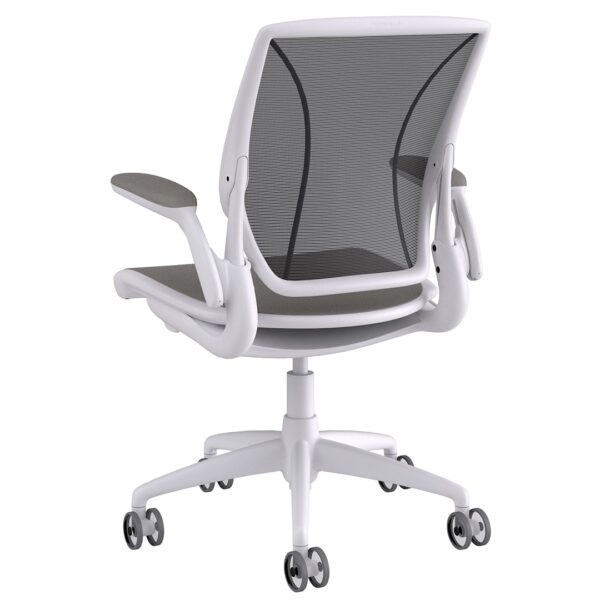 Humanscale Diffrient World Chair | White Frame, Relay Fabric, Mesh Back Rare View