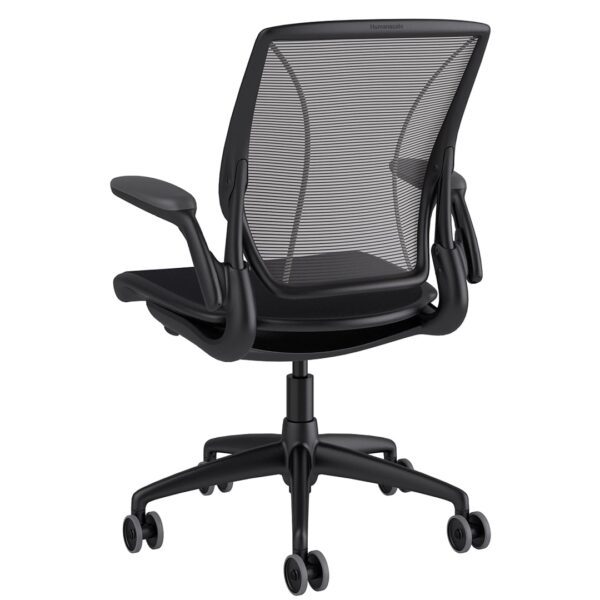 Diffrient World Chair Black Frame - Black Fabric Rare View