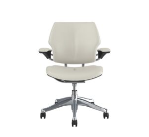 Freedom Task Chair Polished Aluminium Ticino White