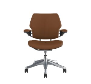 Freedom Task Chair Polished Aluminium Corvara Saddle Tan