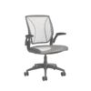Humanscale Diffrient World Chair | Grey Frame - White Mesh Side View