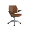 Freedom Task Chair Polished Aluminium Corvara Saddle Tan Side View