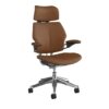 Freedom Headrest Polished Aluminium Corvara Saddle Tan Side View