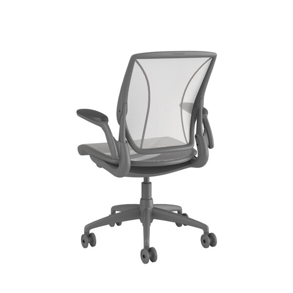 Humanscale Diffrient World Chair | Grey Frame - White Mesh Rare View