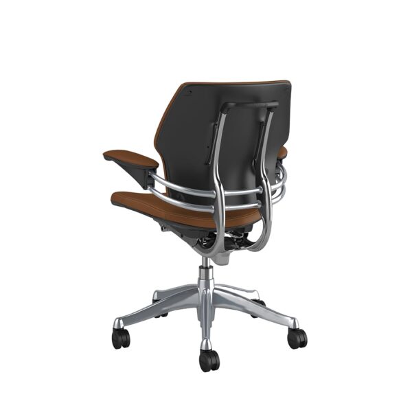 Freedom Task Chair Polished Aluminium Corvara Saddle Tan Rare View