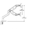 M10 Monitor Arm with Crossbar For Monitors Up To 21.8 Kg Dimention