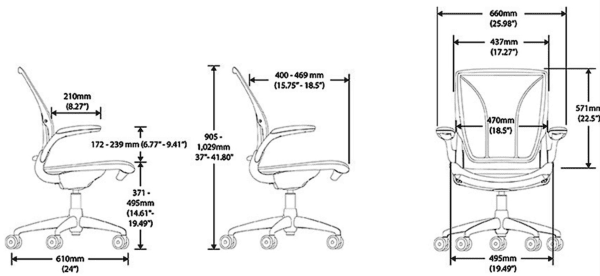 Humanscale World One Task Chair Dimention