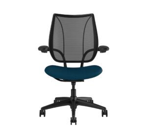 Liberty Task Chair Black Frame Blue Fabric