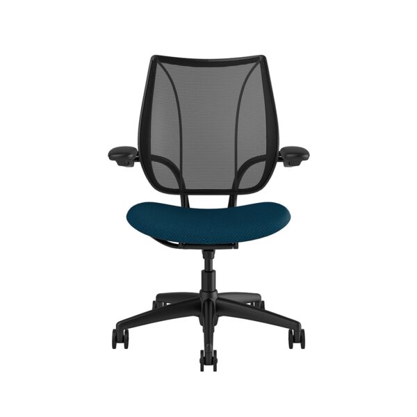 Liberty Task Chair Black Frame Blue Fabric