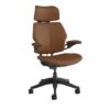 Freedom Headrest - Graphite Frame – Corvara Leather Saddle Tan Side View