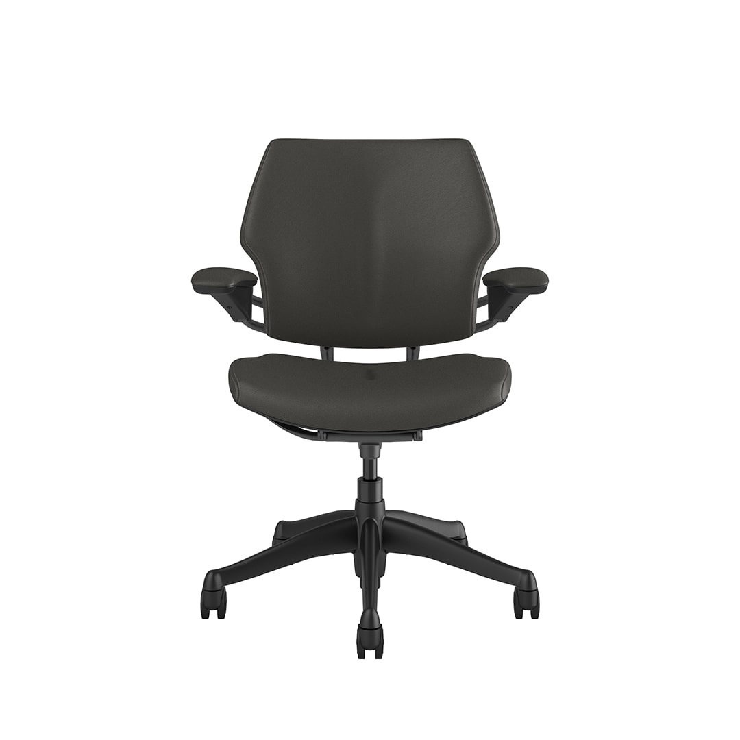 2-min Freedom Task Chair Graphite Chair - Leather Ticino Charcoal Light Grey