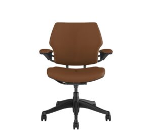 Freedom Task Chair Graphite Chair - Leather Ticino Corvara Saddle Tan