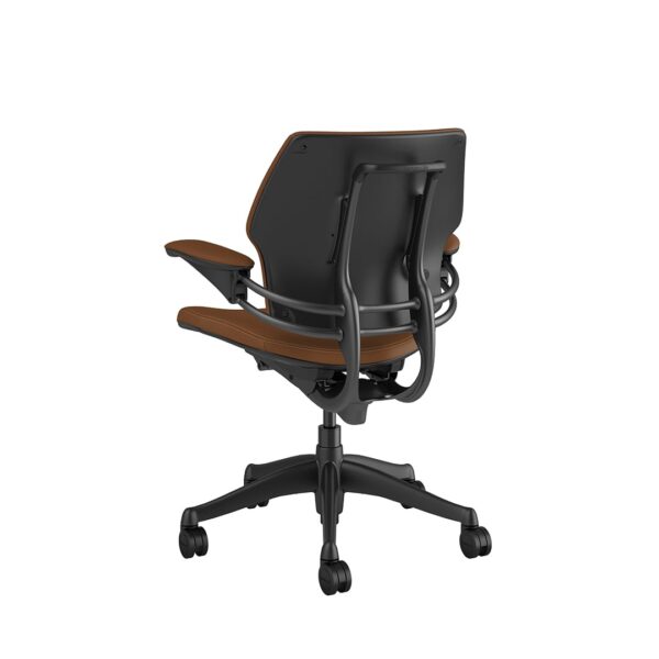 Freedom Task Chair Graphite Chair - Leather Ticino Corvara Saddle Tan Rare View