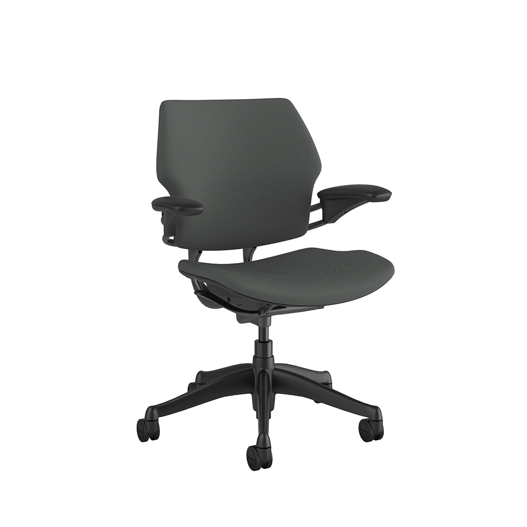 1 FREEDOM TASK CHAIR Graphite Frame – Colour Fabric Sideview