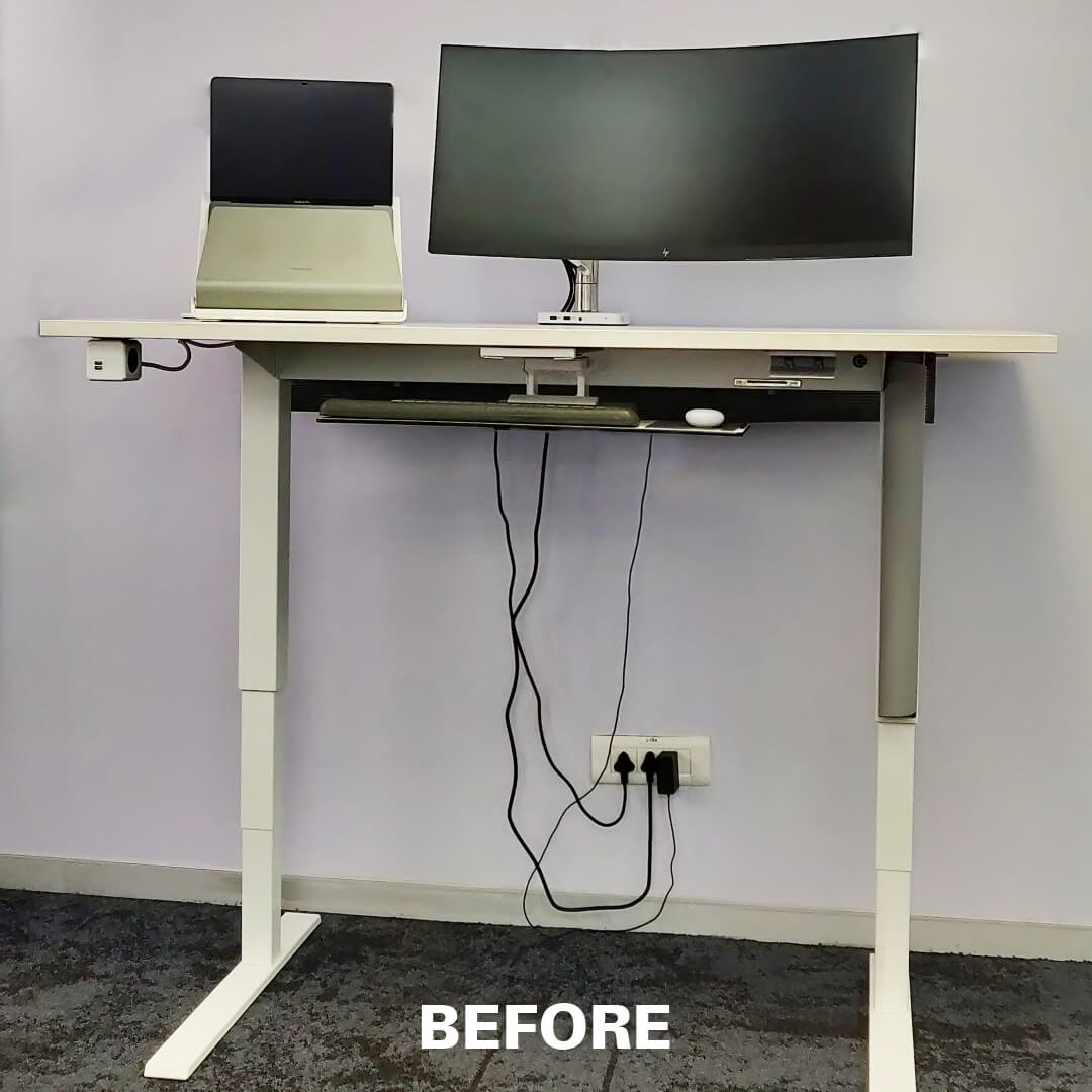 Cable Sock - Workstation Wire Management Solution 3 Without Wire Management Solution