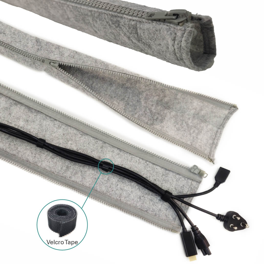 Cable Sock - Workstation Wire Management Solution 5 Wire Management Solution | Cable Management Sleeve Zipper