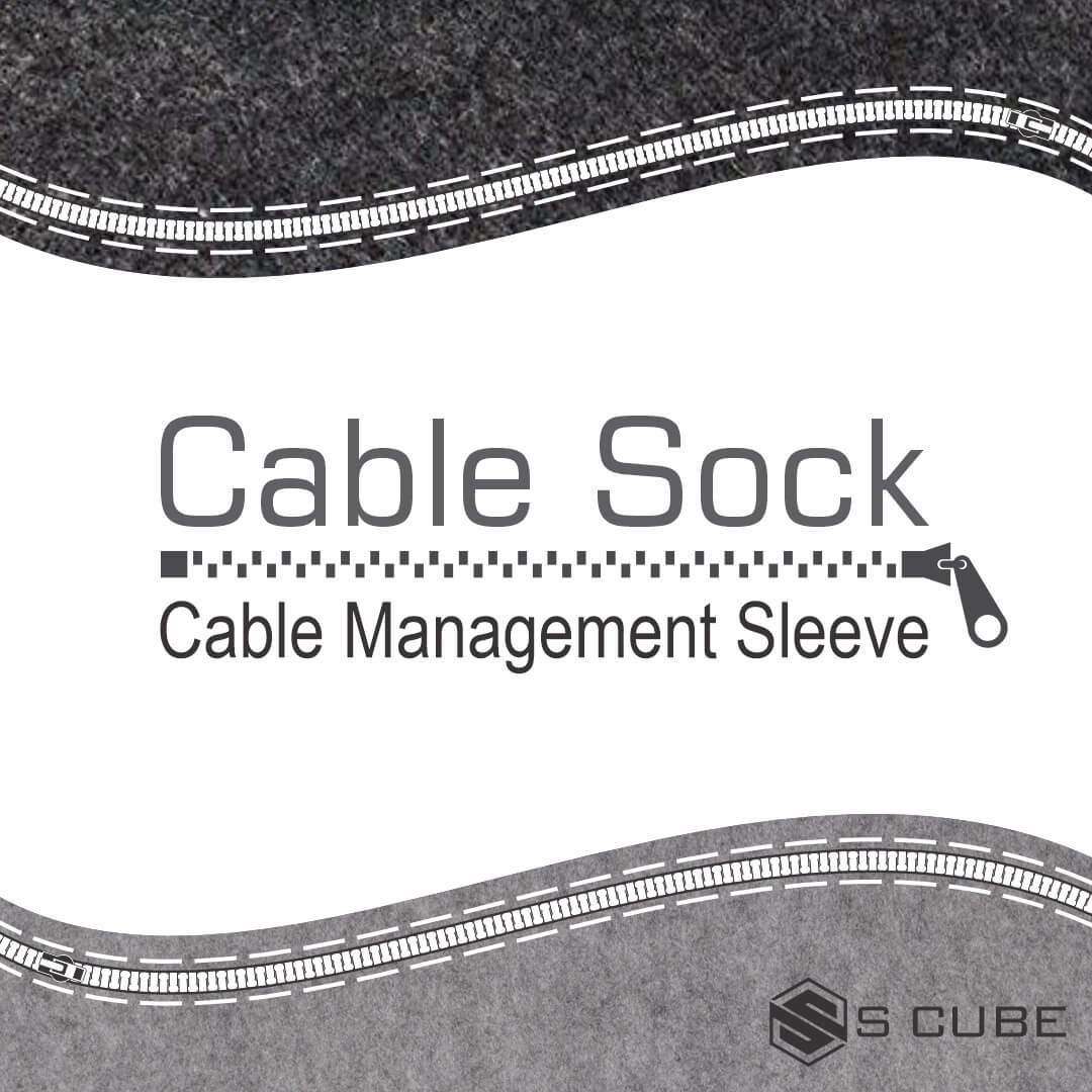 Cable Sock - Workstation Wire Management Solution Wire Management Solution | Cable Management Sleeve Zipper