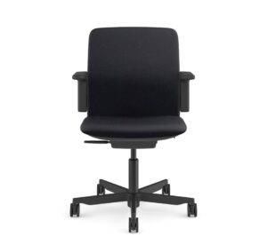 Humanscale Path Office Chair Black Frame Soft Black Cushion Front View