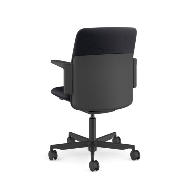 Humanscale Path Office Chair Black Frame Soft Black Cushion Rear View