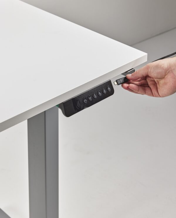Humanscale Height Adjustable Desk White: eFloat Go 2.0 with both USB-A and USB-C Ports